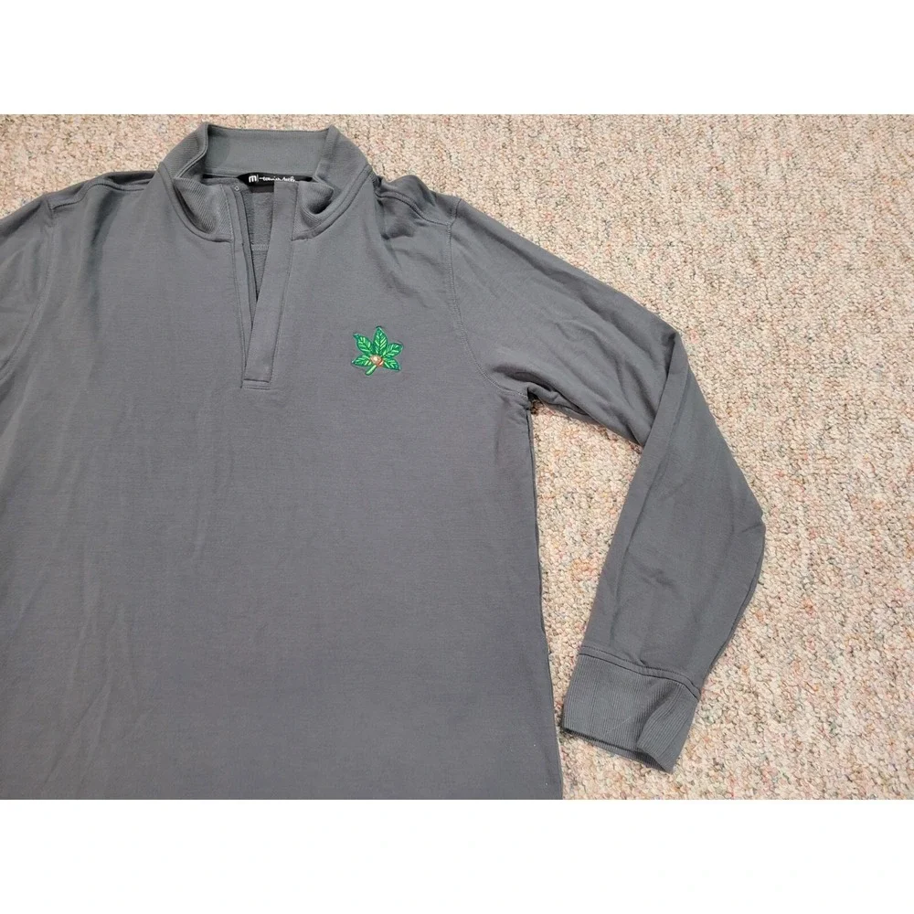 Travis Mathew Sweater Mens Medium‎ Grey Quarter Zip Pullover Golf Performance